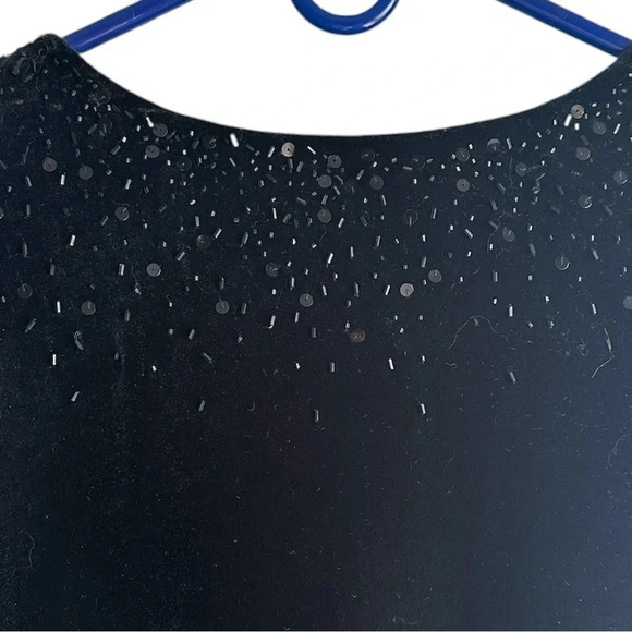 Vintage 90’s Velvet Sleeveless Beaded Maxi Sark Magic Dress, Fairy Black Sz 10 - Picture 3 of 8